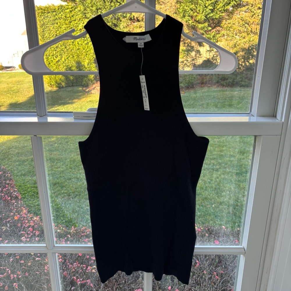 Madewell Black Knit Ribbed Tank Top